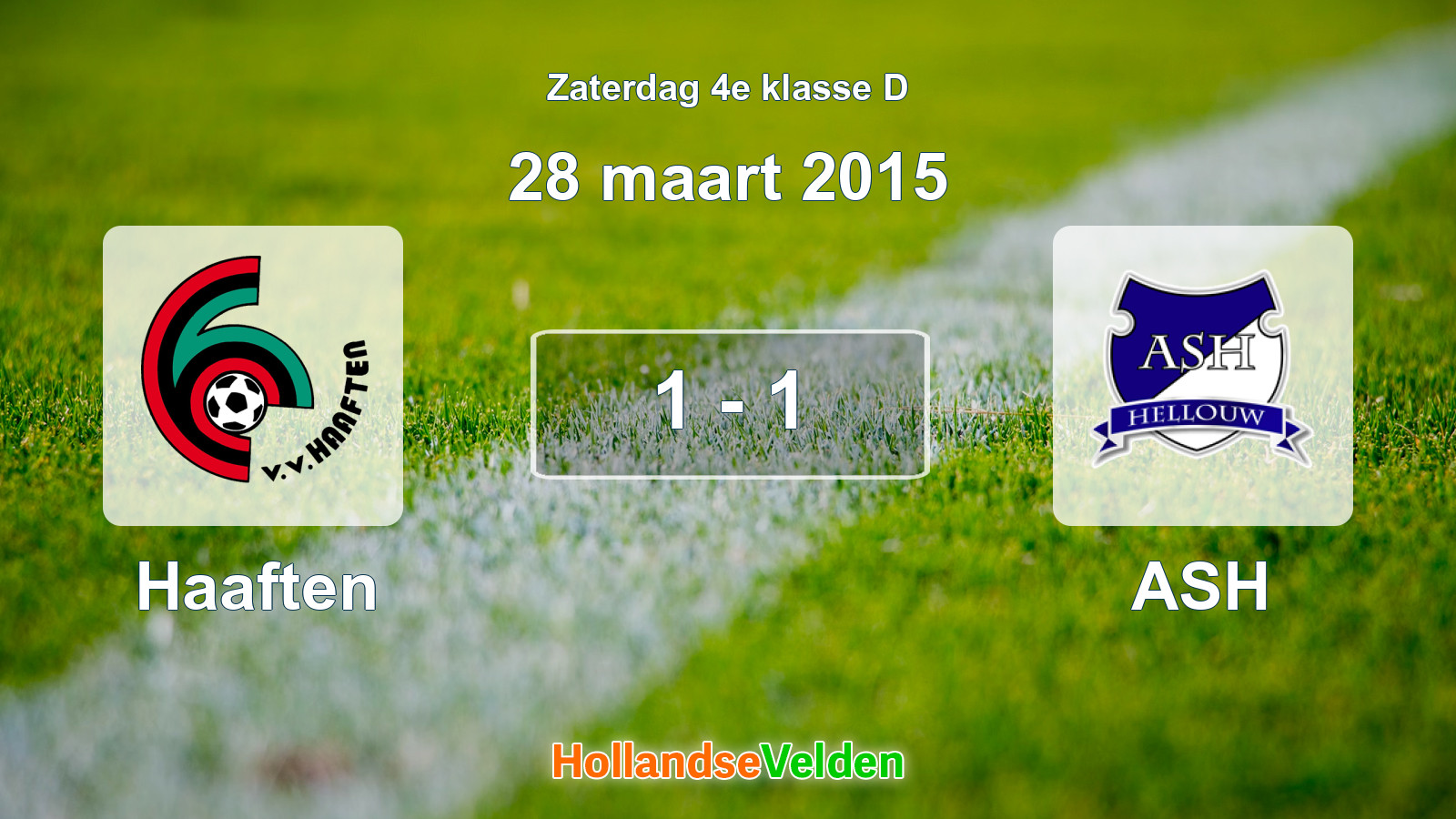 Gespeelde wedstrijd: Haaften - ASH 1 - 1 (28 maart 2015)
