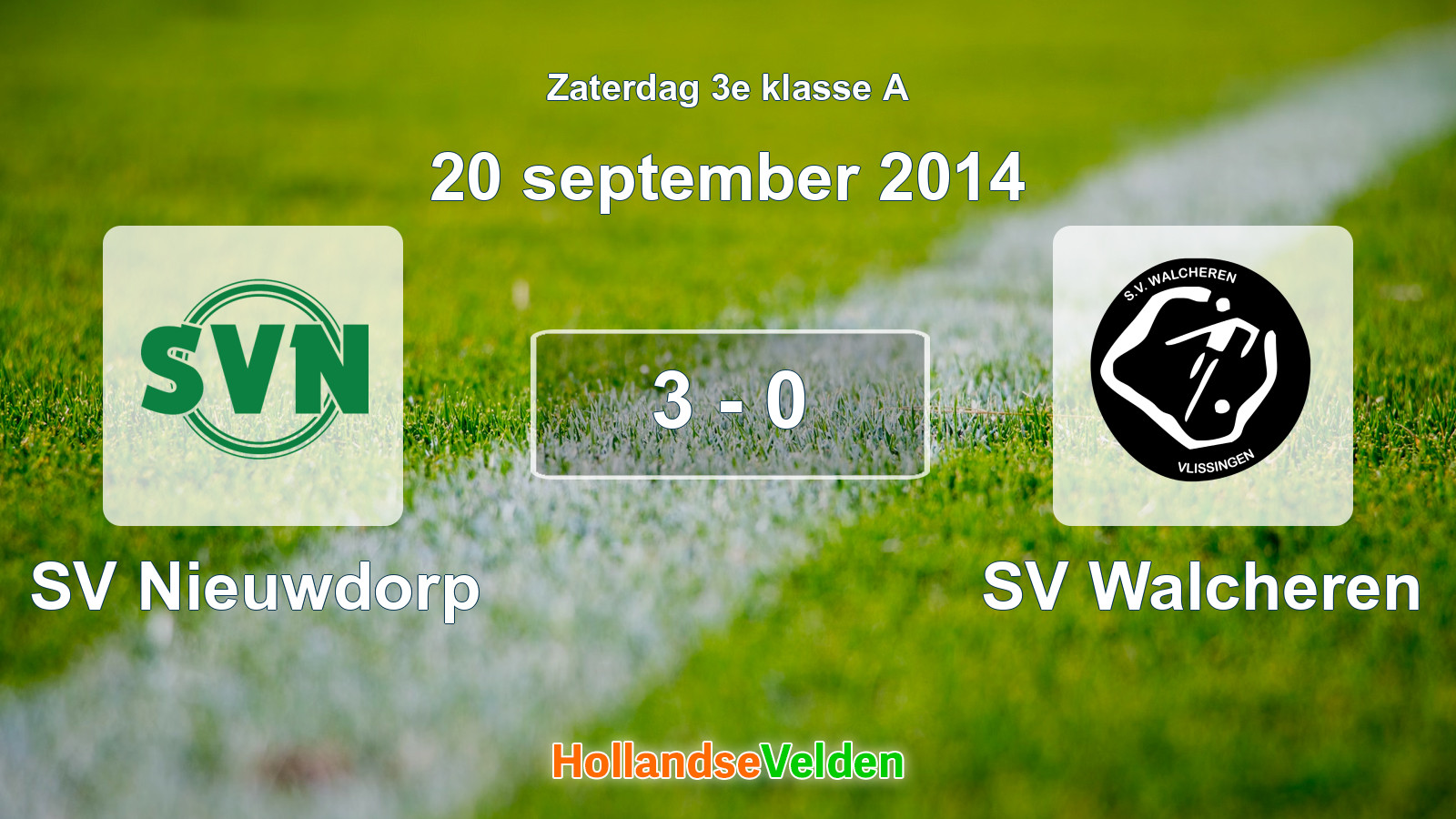 Gespeelde wedstrijd: SV Nieuwdorp - SV Walcheren 3 - 0 (20 september 2014)