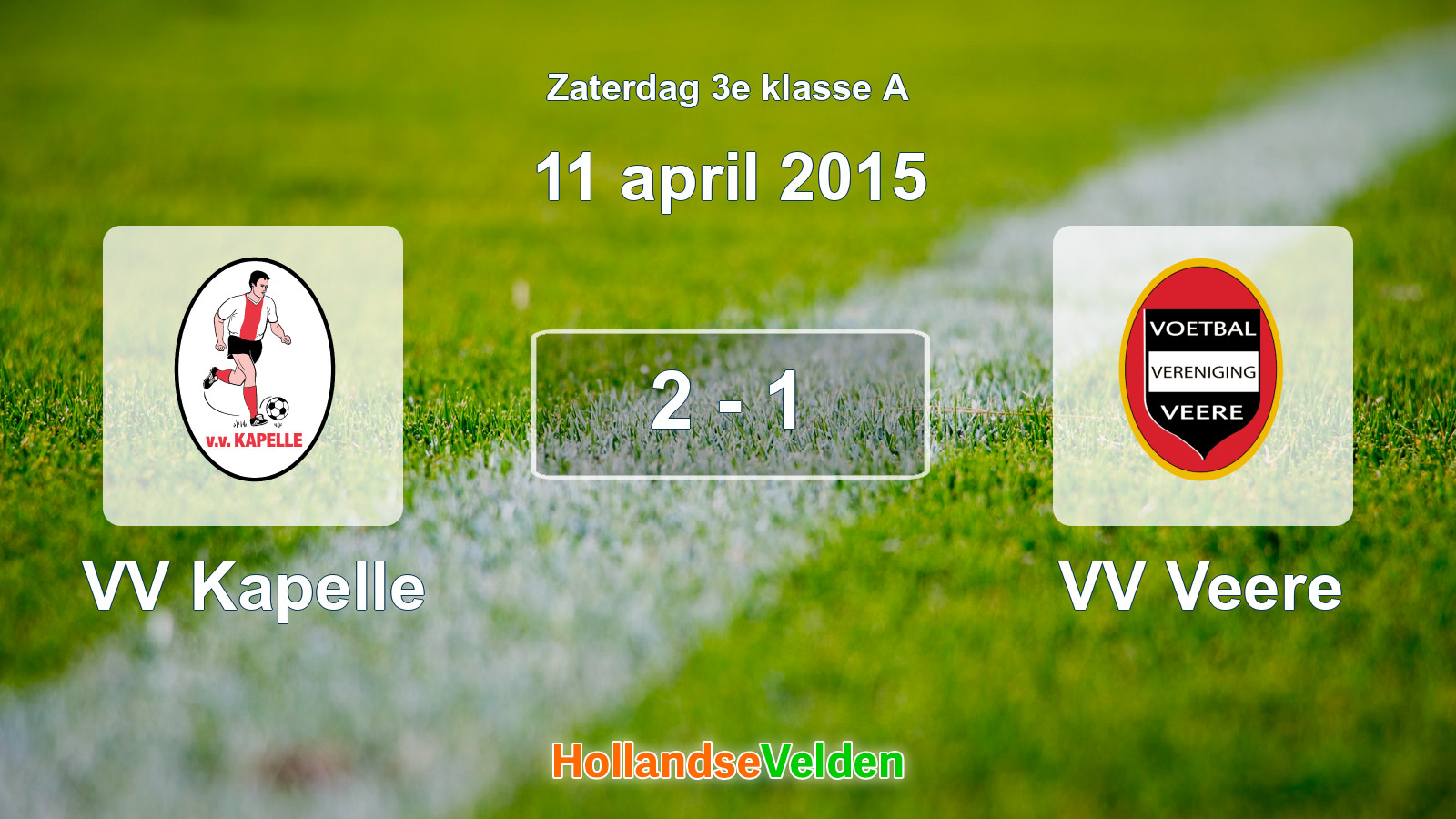 Gespeelde wedstrijd: VV Kapelle - VV Veere 2 - 1 (11 april 2015)