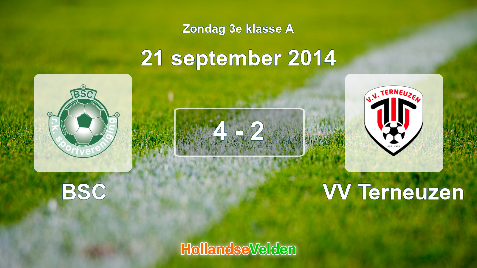 Gespeelde wedstrijd: BSC - VV Terneuzen 4 - 2 (21 september 2014)