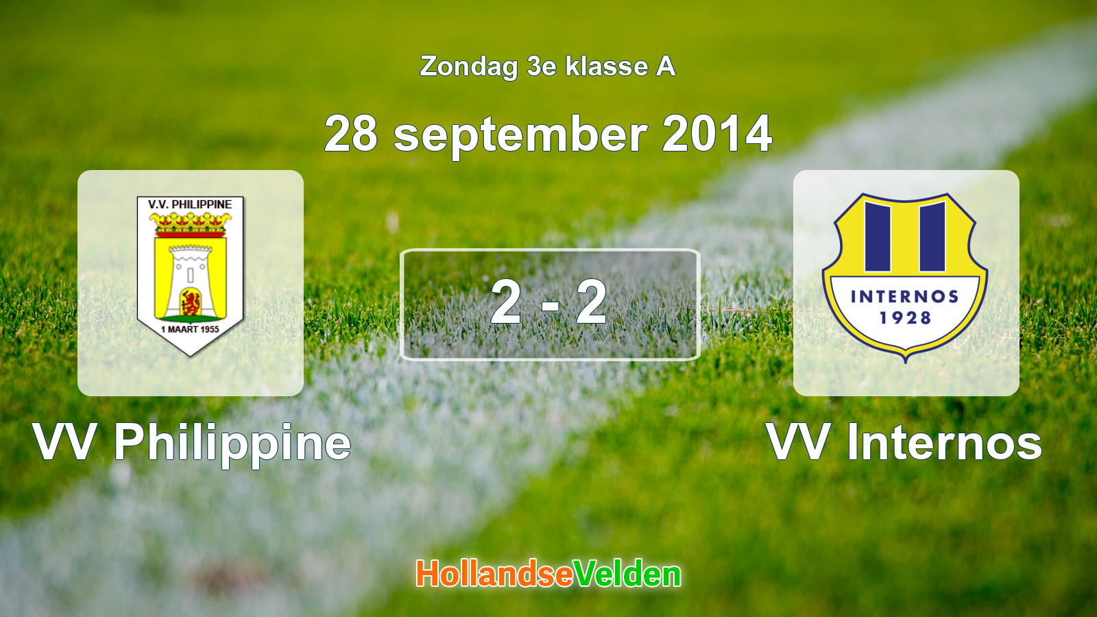 Gespeelde wedstrijd: VV Philippine - VV Internos 2 - 2 (28 september 2014)