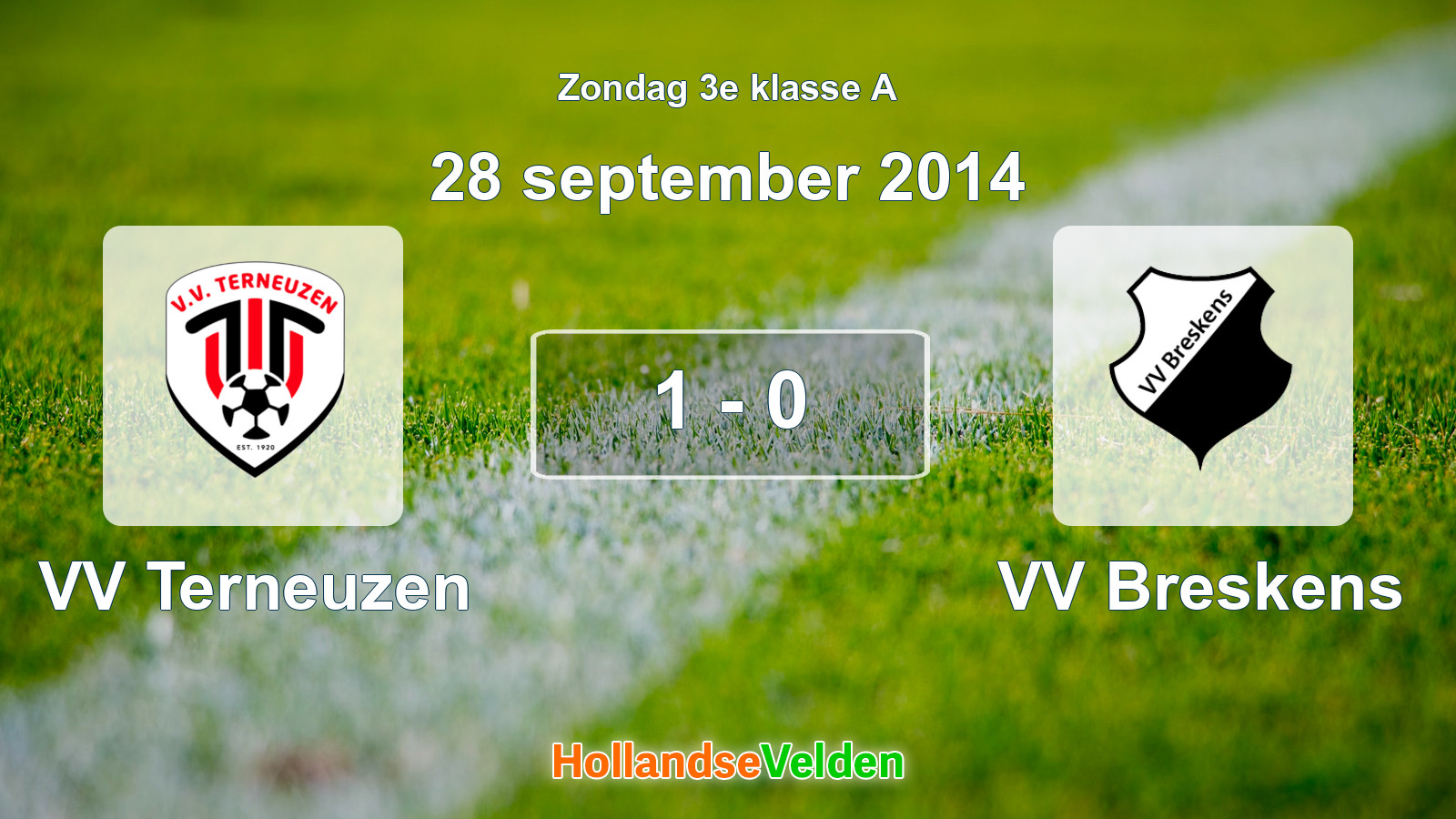 Gespeelde wedstrijd: VV Terneuzen - VV Breskens 1 - 0 (28 september 2014)