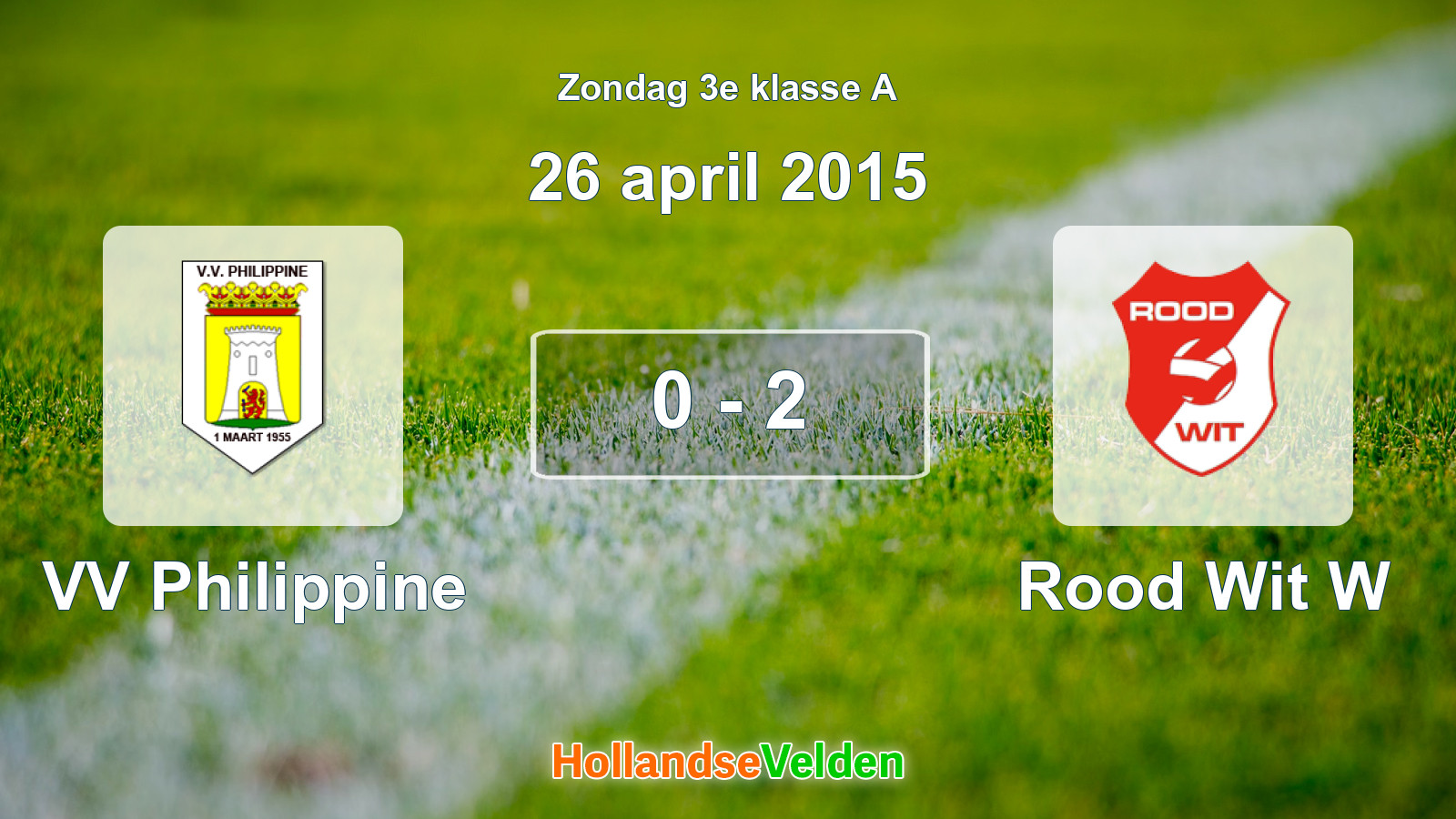 Gespeelde wedstrijd: VV Philippine - Rood Wit W 0 - 2 (26 april 2015)