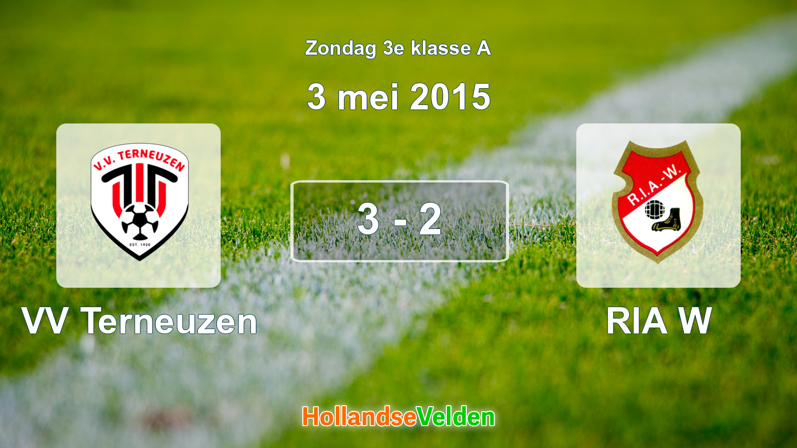 Gespeelde wedstrijd: VV Terneuzen - RIA W 3 - 2 (3 mei 2015)