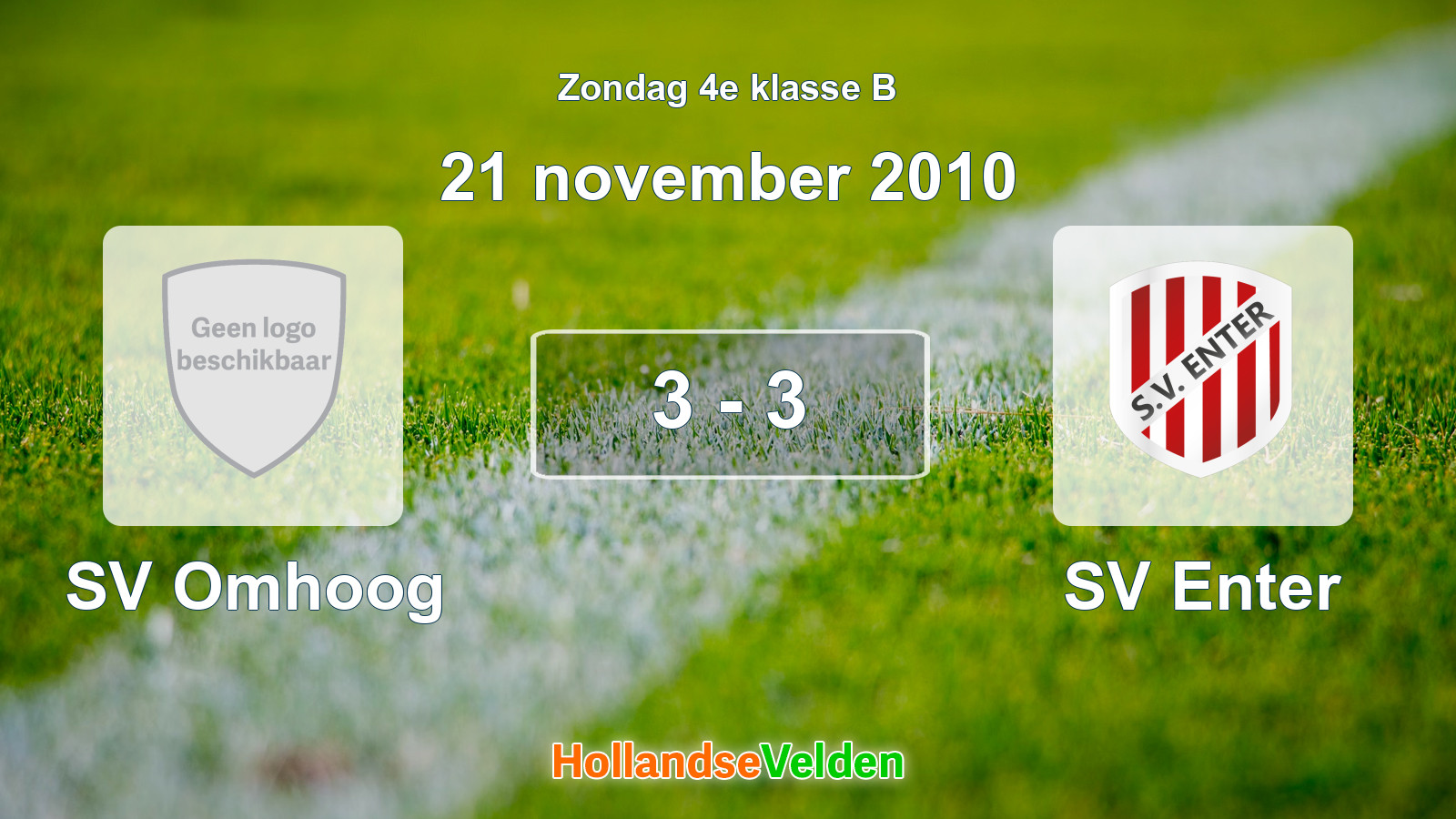 Gespeelde wedstrijd: SV Omhoog - SV Enter 3 - 3 (21 november 2010)