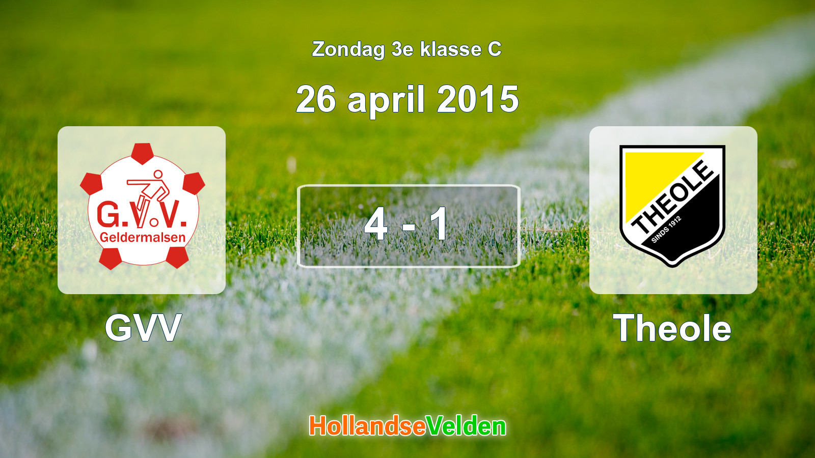 Gespeelde wedstrijd: GVV - Theole 4 - 1 (26 april 2015)