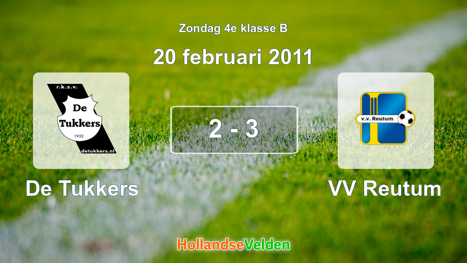 Gespeelde wedstrijd: De Tukkers - VV Reutum 2 - 3 (20 februari 2011)