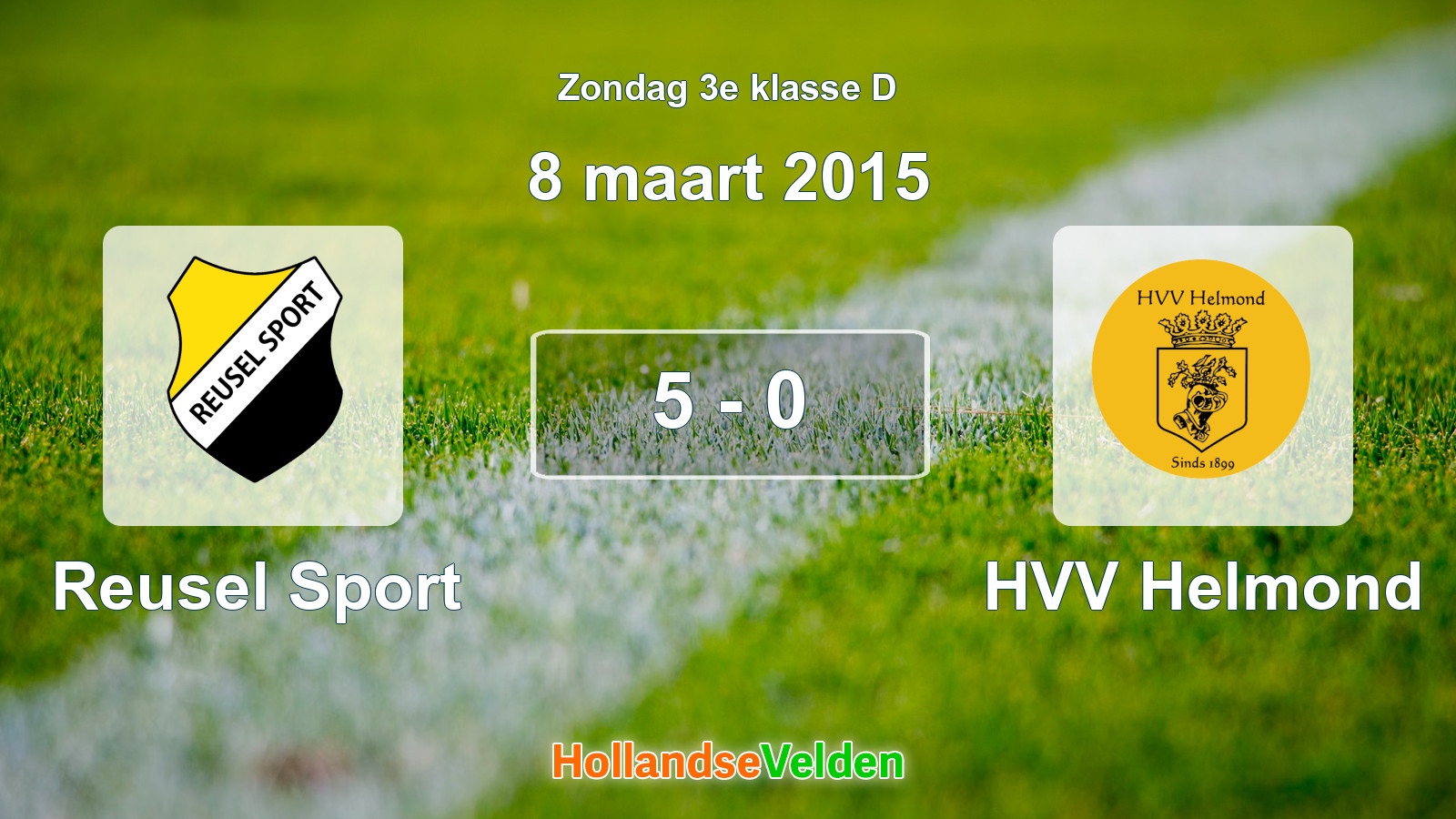 Gespeelde wedstrijd: Reusel Sport - HVV Helmond 5 - 0 (8 maart 2015)