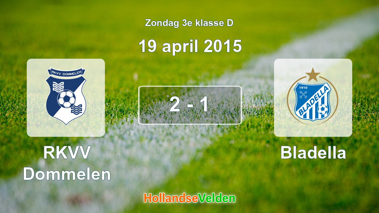 Gespeelde wedstrijd: RKVV Dommelen - Bladella 2 - 1 (19 april 2015)