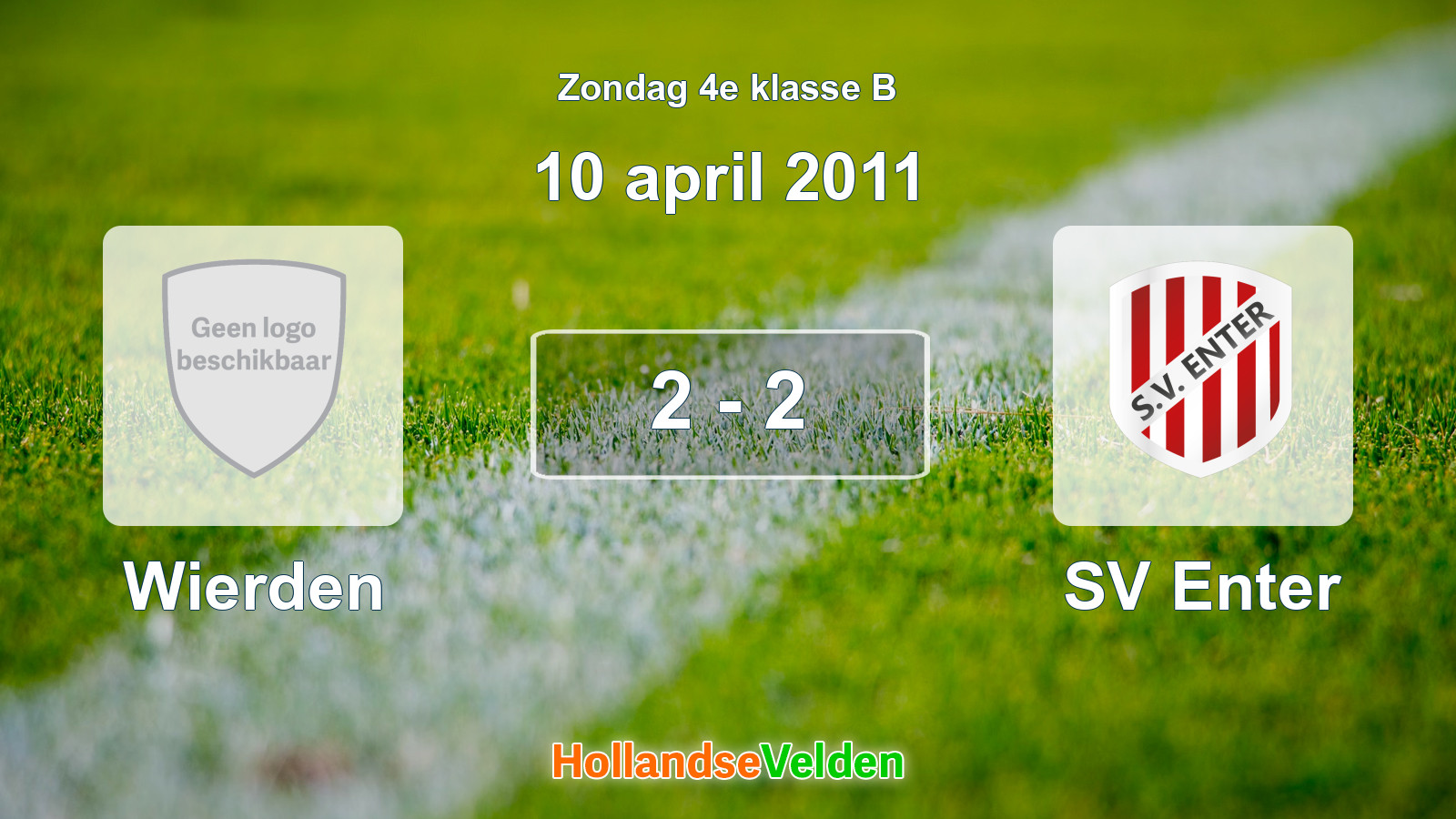 Gespeelde wedstrijd: Wierden - SV Enter 2 - 2 (10 april 2011)