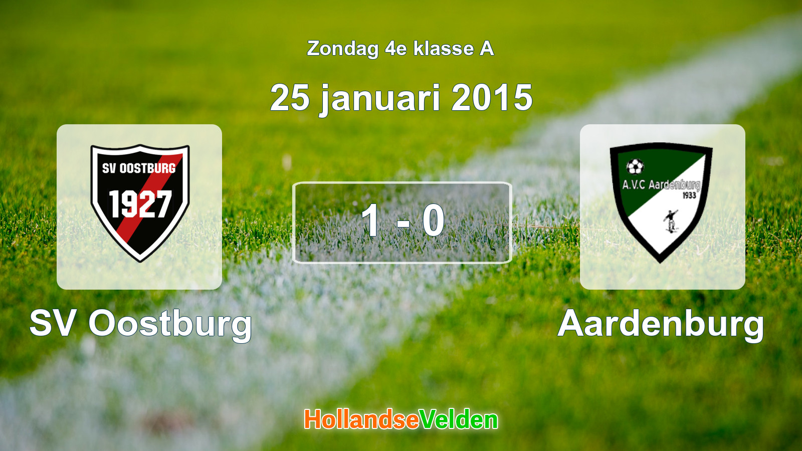 Gespeelde wedstrijd: SV Oostburg - Aardenburg 1 - 0 (25 januari 2015)