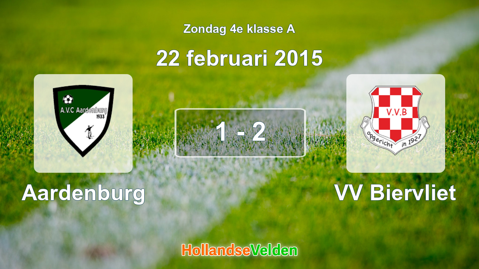 Gespeelde wedstrijd: Aardenburg - VV Biervliet 1 - 2 (22 februari 2015)