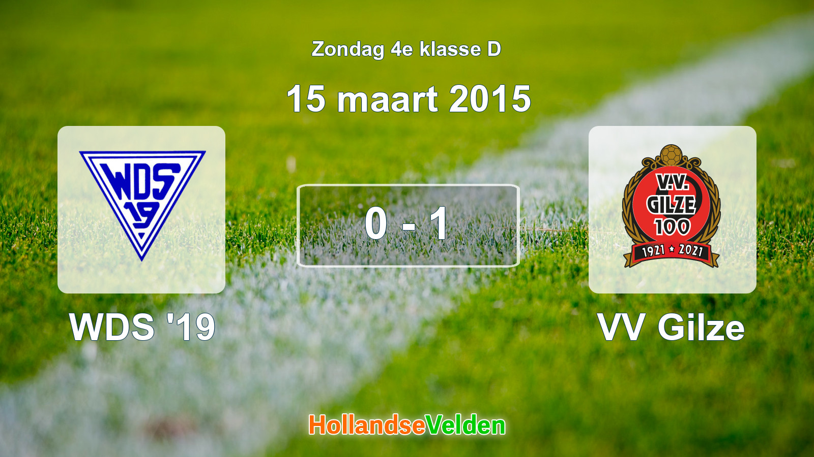 Gespeelde wedstrijd: WDS '19 - VV Gilze 0 - 1 (15 maart 2015)