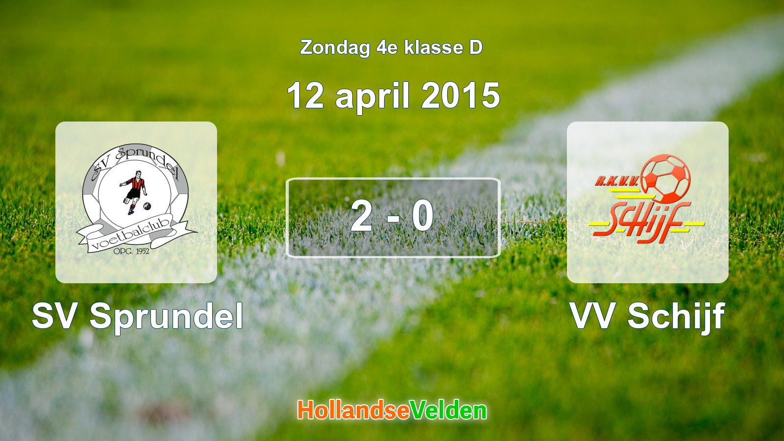 Gespeelde wedstrijd: SV Sprundel - VV Schijf 2 - 0 (12 april 2015)