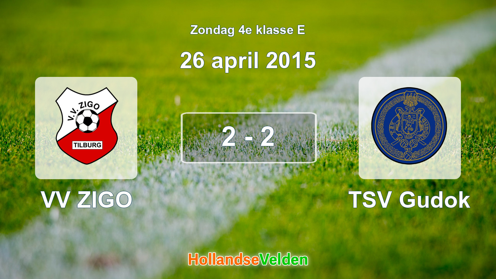 Gespeelde wedstrijd: VV ZIGO - TSV Gudok 2 - 2 (26 april 2015)
