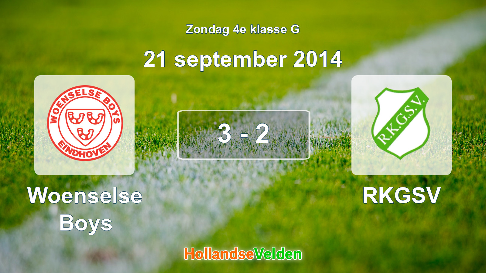Gespeelde wedstrijd: Woenselse Boys - RKGSV 3 - 2 (21 september 2014)