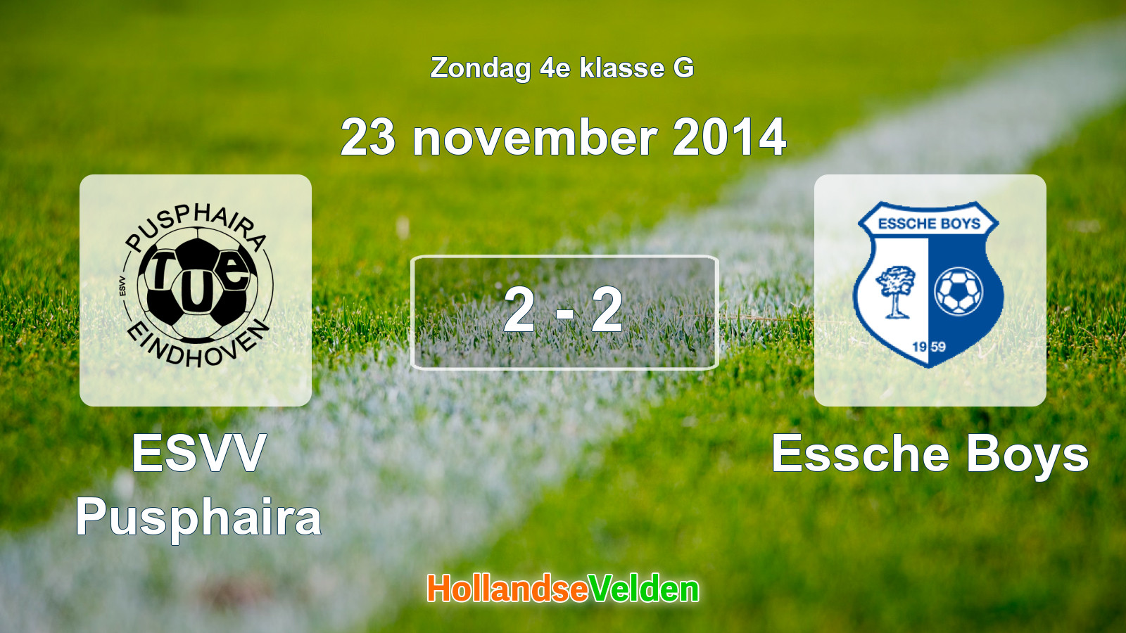 Gespeelde wedstrijd: ESVV Pusphaira - Essche Boys 2 - 2 (23 november 2014)