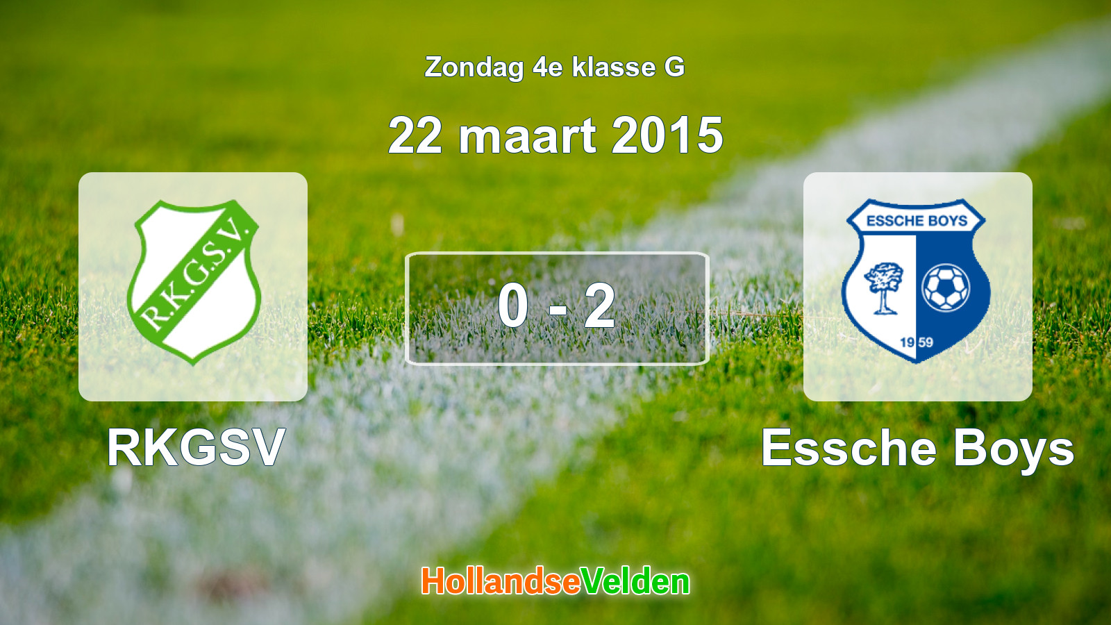 Gespeelde wedstrijd: RKGSV - Essche Boys 0 - 2 (22 maart 2015)