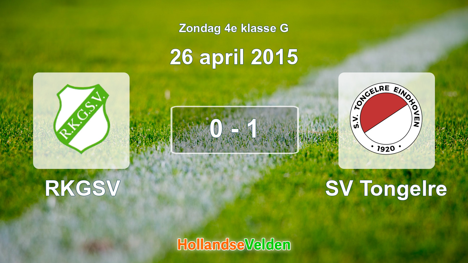 Gespeelde wedstrijd: RKGSV - SV Tongelre 0 - 1 (26 april 2015)