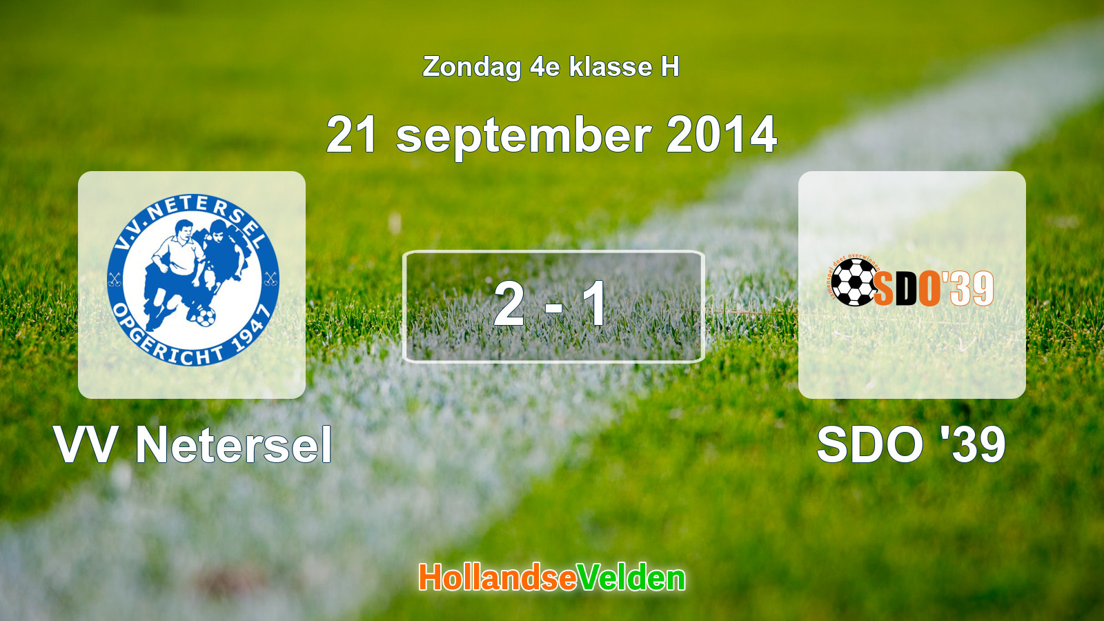 Gespeelde wedstrijd: VV Netersel - SDO '39 2 - 1 (21 september 2014)