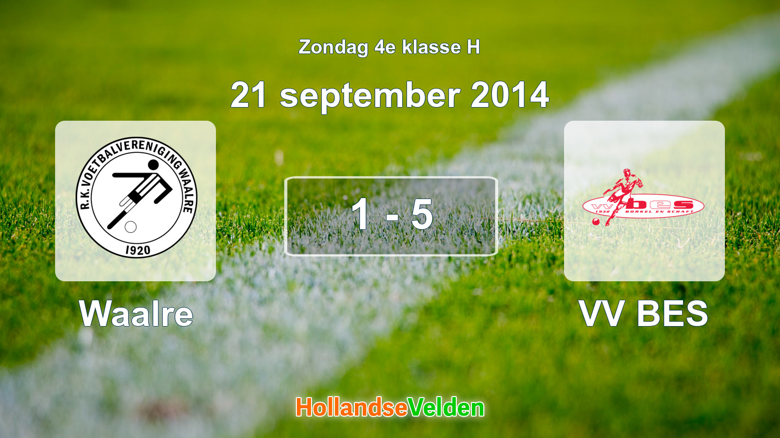 Gespeelde wedstrijd: Waalre - VV BES 1 - 5 (21 september 2014)