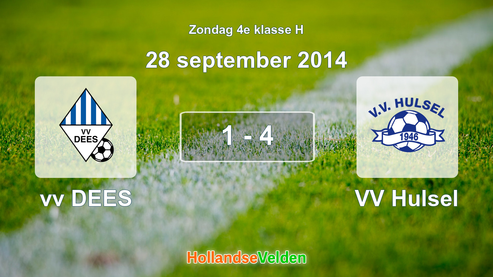 Gespeelde wedstrijd: vv DEES - VV Hulsel 1 - 4 (28 september 2014)