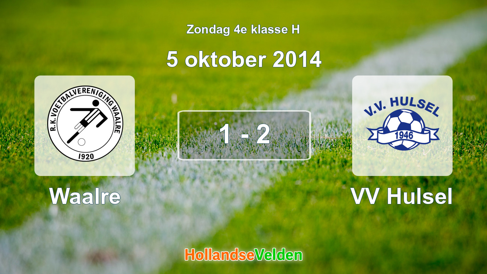 Gespeelde wedstrijd: Waalre - VV Hulsel 1 - 2 (5 oktober 2014)
