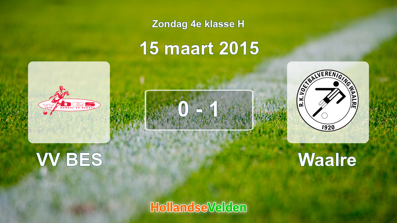 Gespeelde wedstrijd: VV BES - Waalre 0 - 1 (15 maart 2015)