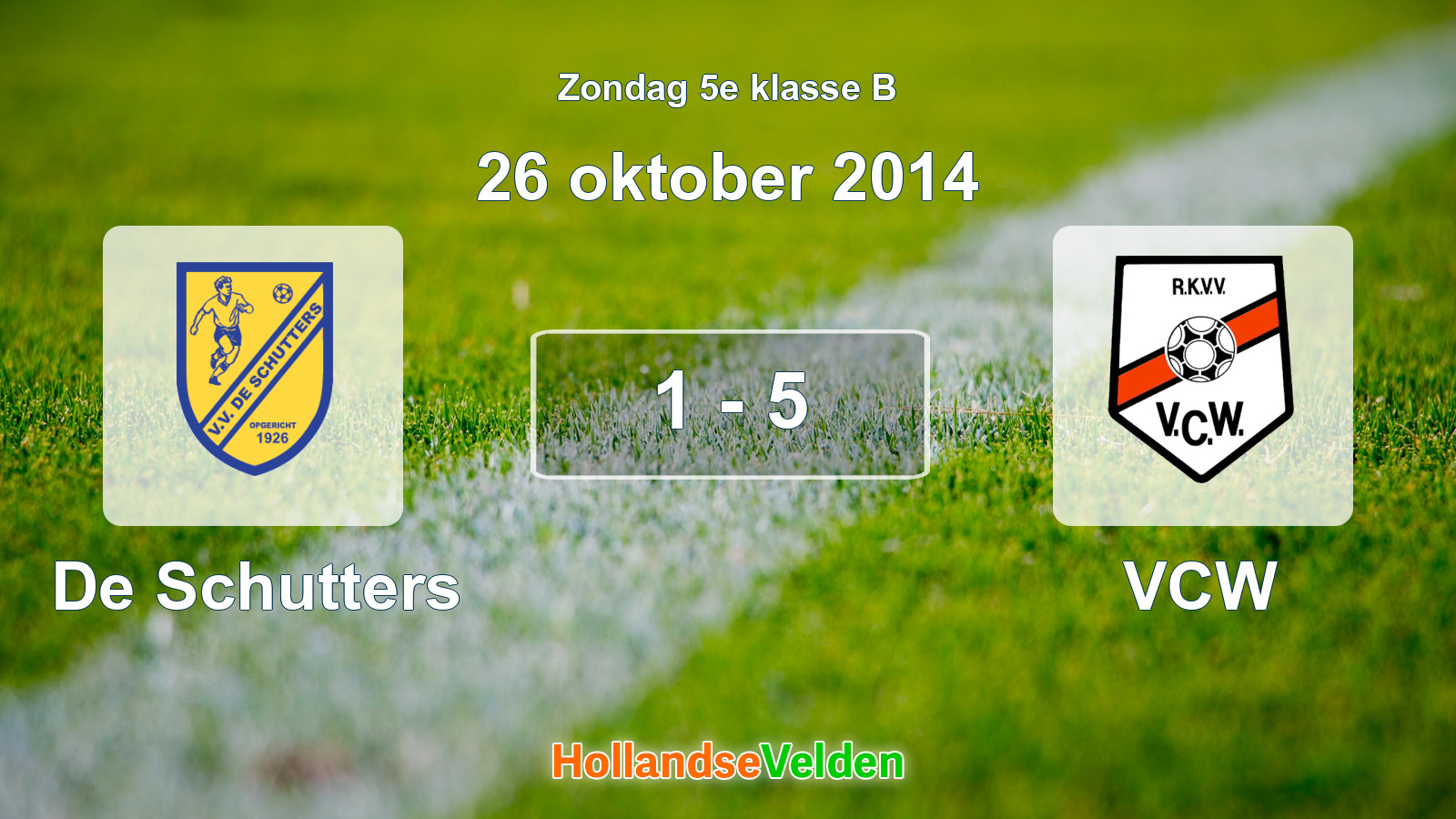 Gespeelde wedstrijd: De Schutters - VCW 1 - 5 (26 oktober 2014)