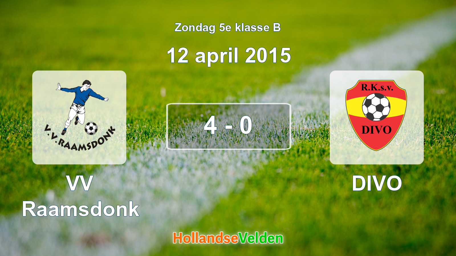 Gespeelde wedstrijd: VV Raamsdonk - DIVO 4 - 0 (12 april 2015)