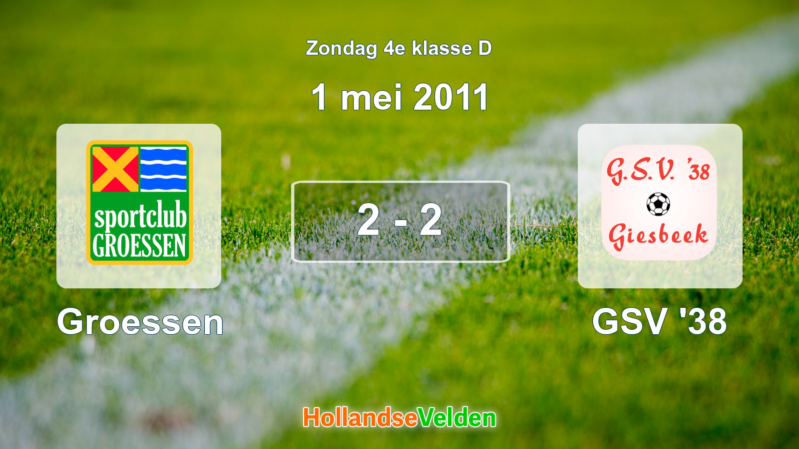 Gespeelde wedstrijd: Groessen - GSV '38 2 - 2 (1 mei 2011)