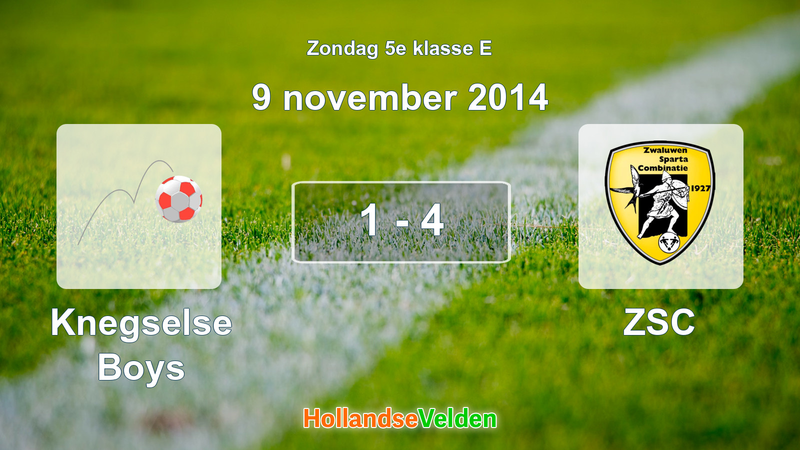 Gespeelde wedstrijd: Knegselse Boys - ZSC 1 - 4 (9 november 2014)