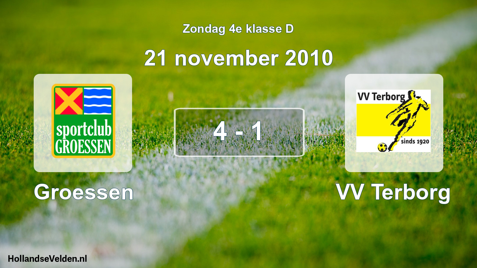 Gespeelde wedstrijd: Groessen - VV Terborg 4 - 1 (21 november 2010)