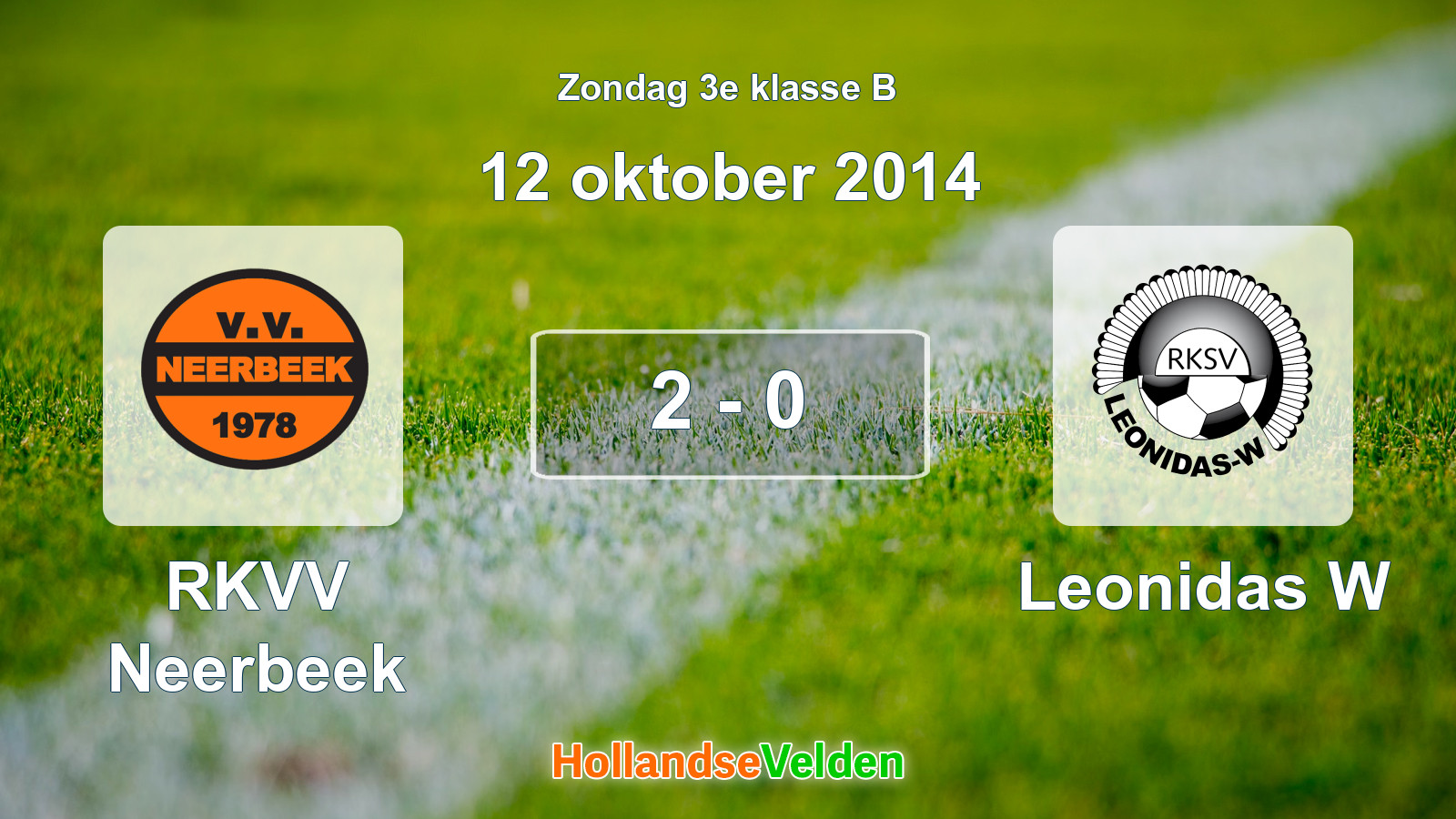 Gespeelde wedstrijd: RKVV Neerbeek - Leonidas W 2 - 0 (12 oktober 2014)