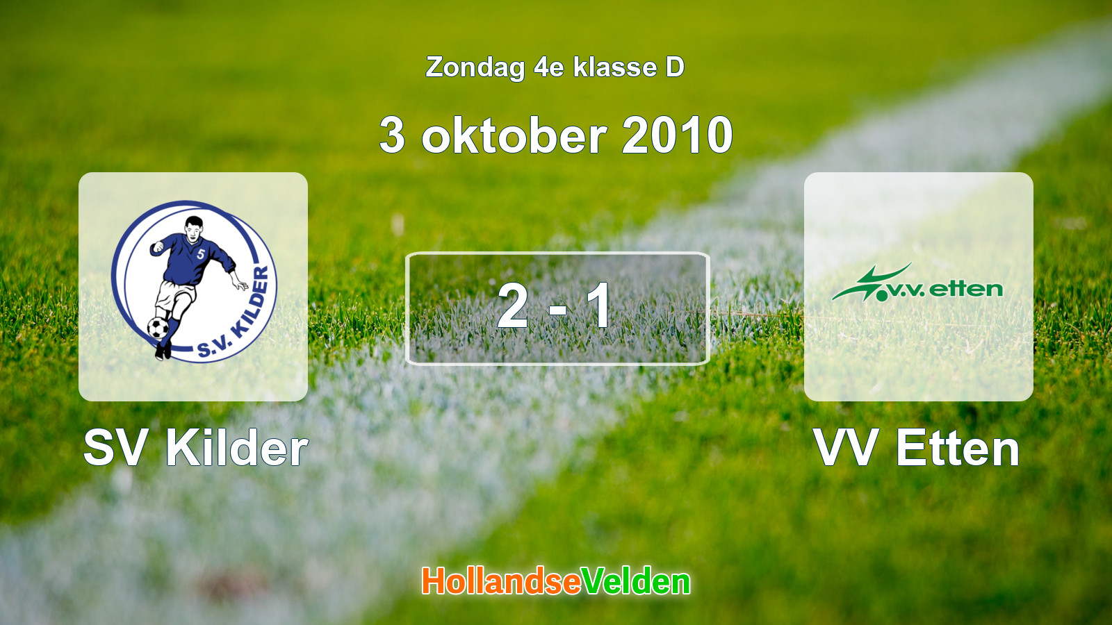 Gespeelde wedstrijd: SV Kilder - VV Etten 2 - 1 (3 oktober 2010)