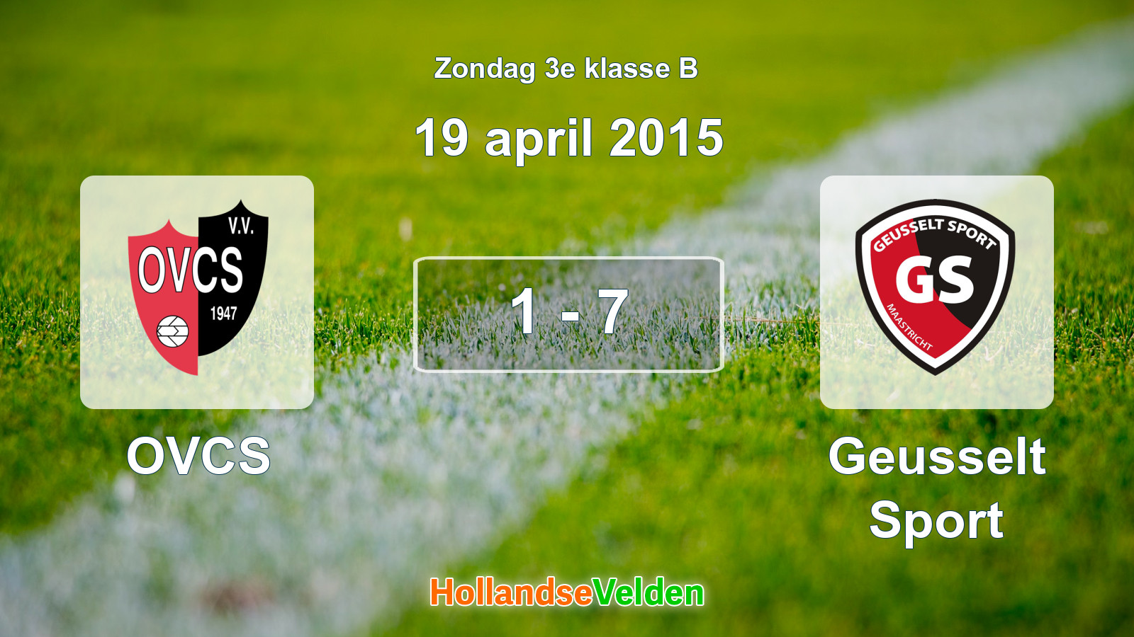 Gespeelde wedstrijd: OVCS - Geusselt Sport 1 - 7 (19 april 2015)