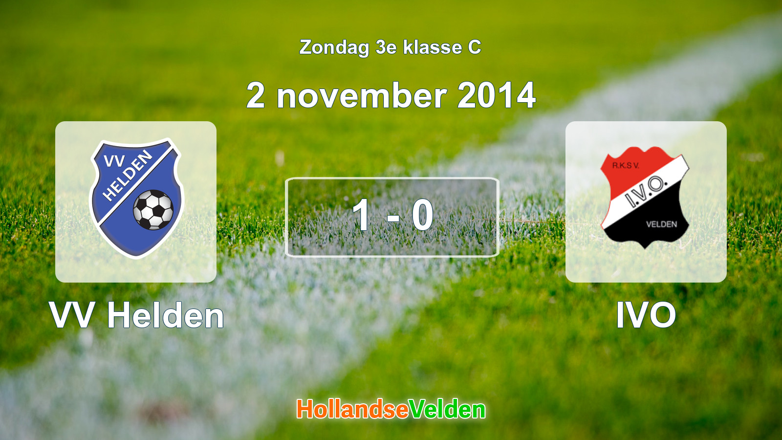 Gespeelde wedstrijd: VV Helden - IVO 1 - 0 (2 november 2014)