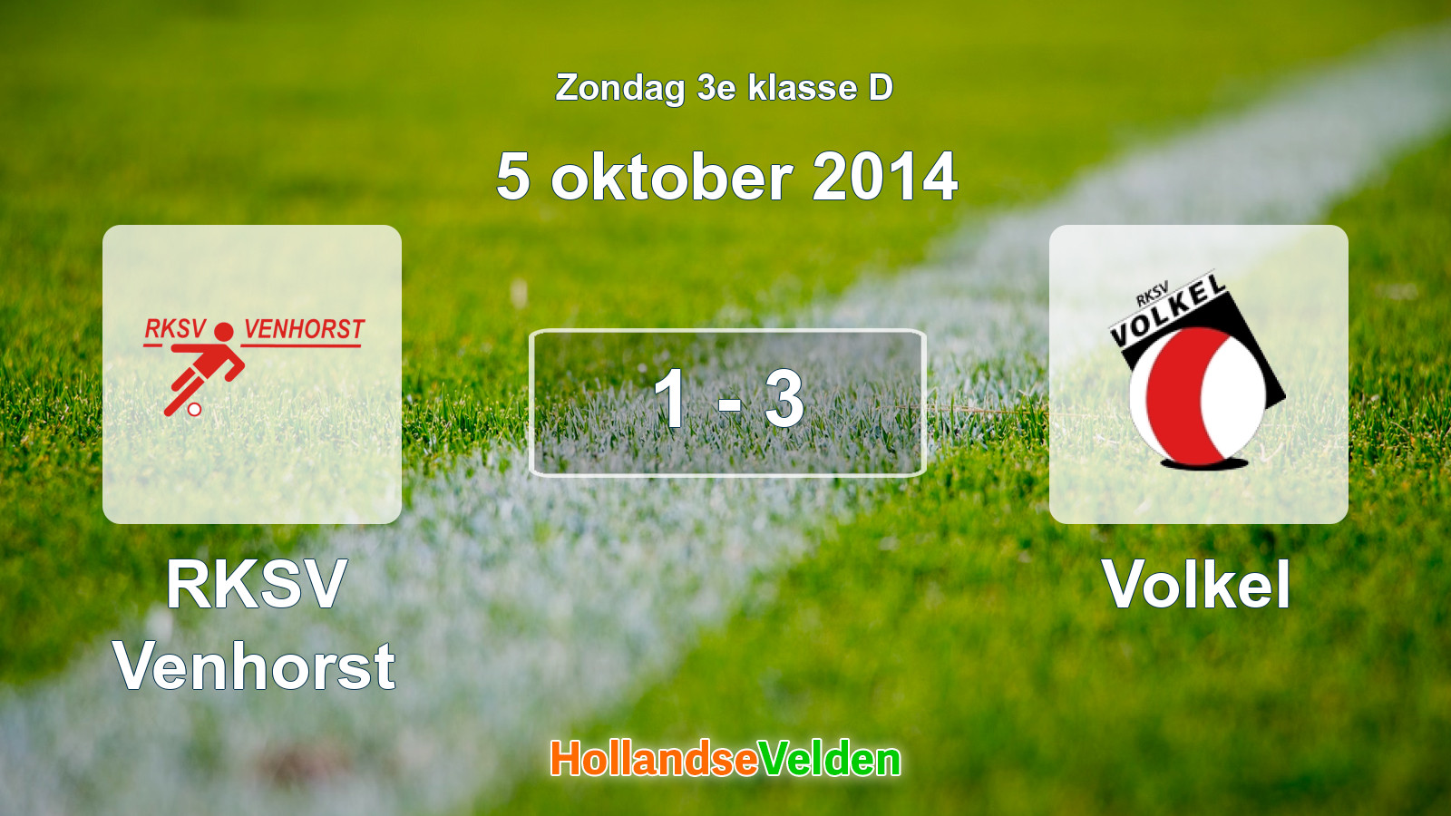 Gespeelde wedstrijd: RKSV Venhorst - Volkel 1 - 3 (5 oktober 2014)