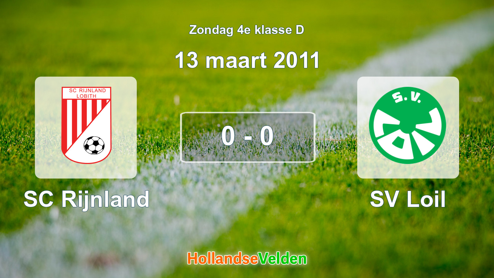 Gespeelde wedstrijd: SC Rijnland - SV Loil 0 - 0 (13 maart 2011)