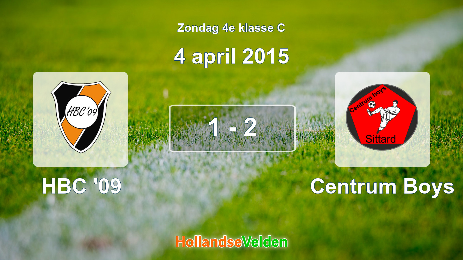 Gespeelde wedstrijd: HBC '09 - Centrum Boys 1 - 2 (4 april 2015)
