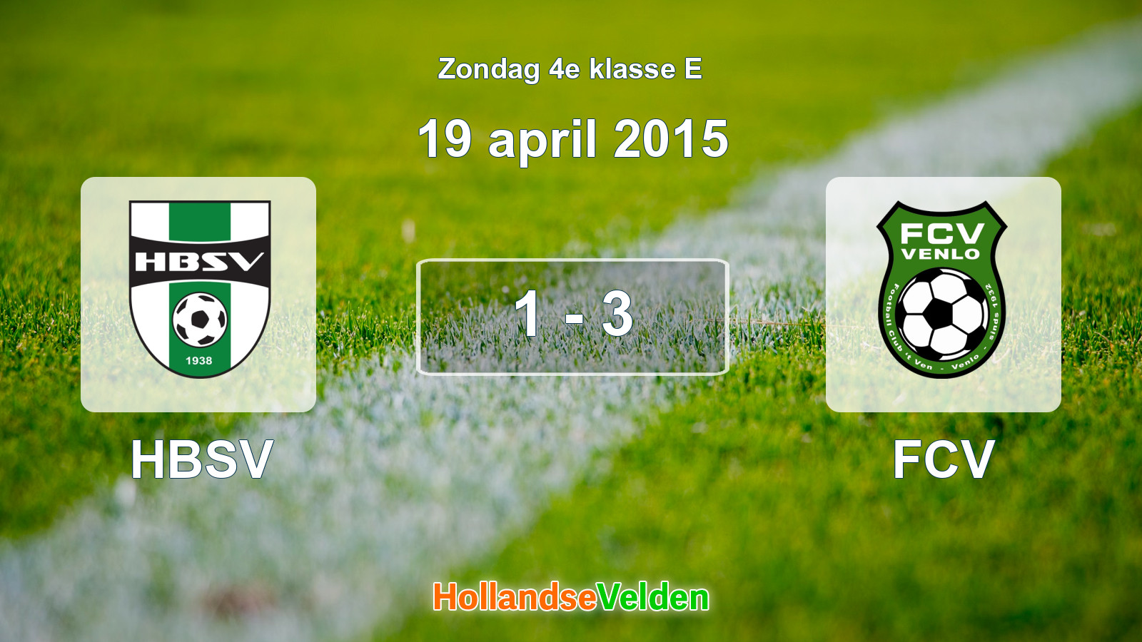 Gespeelde wedstrijd: HBSV - FCV 1 - 3 (19 april 2015)