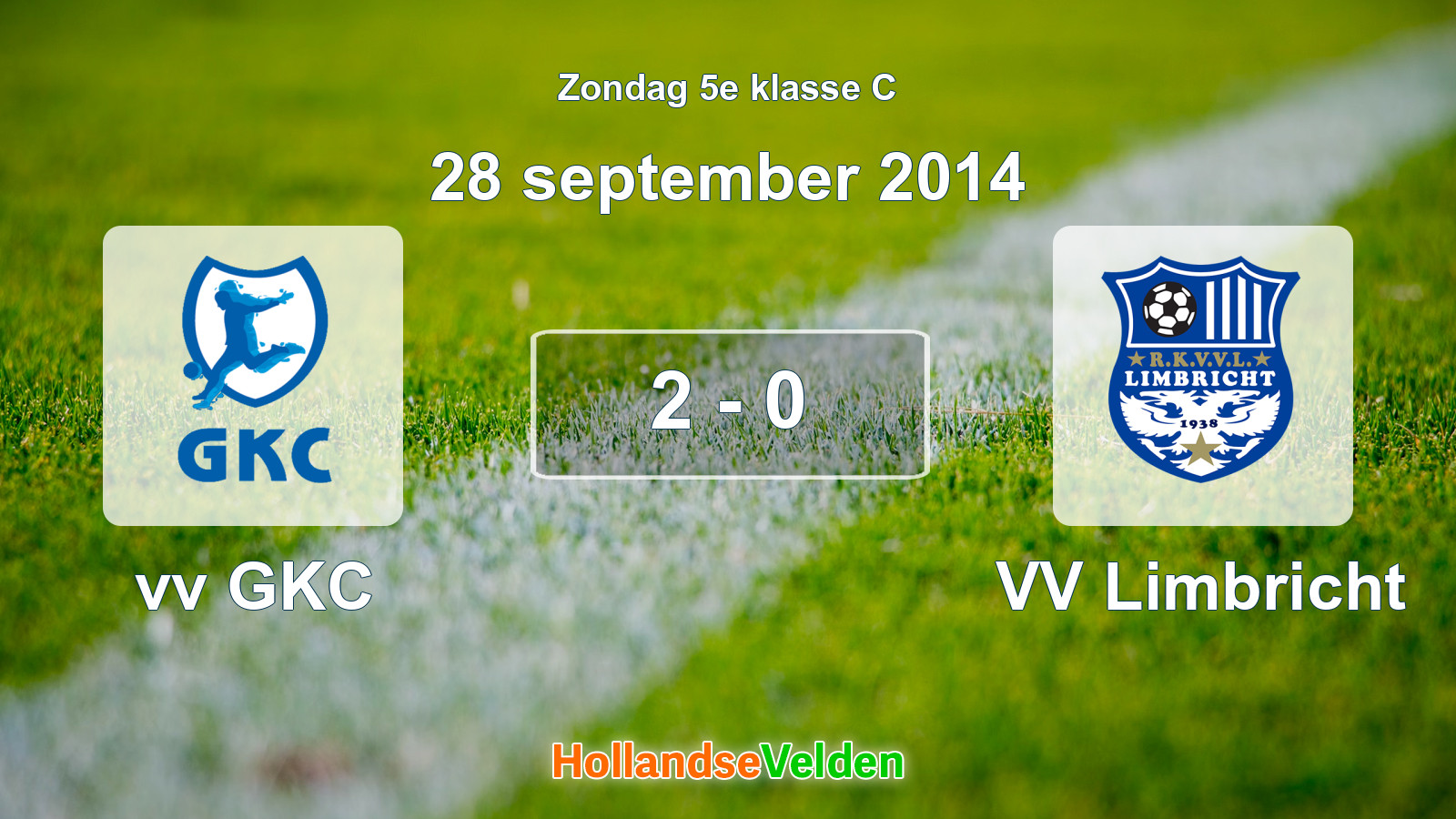 Gespeelde wedstrijd: vv GKC - VV Limbricht 2 - 0 (28 september 2014)