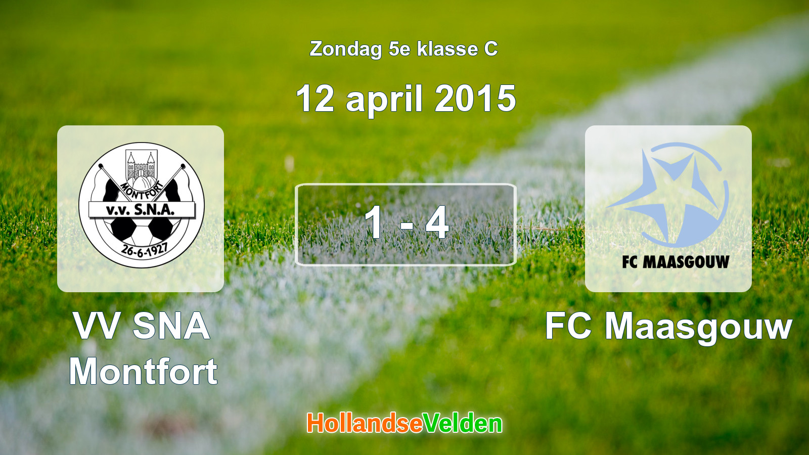 Gespeelde wedstrijd: VV SNA Montfort - FC Maasgouw 1 - 4 (12 april 2015)