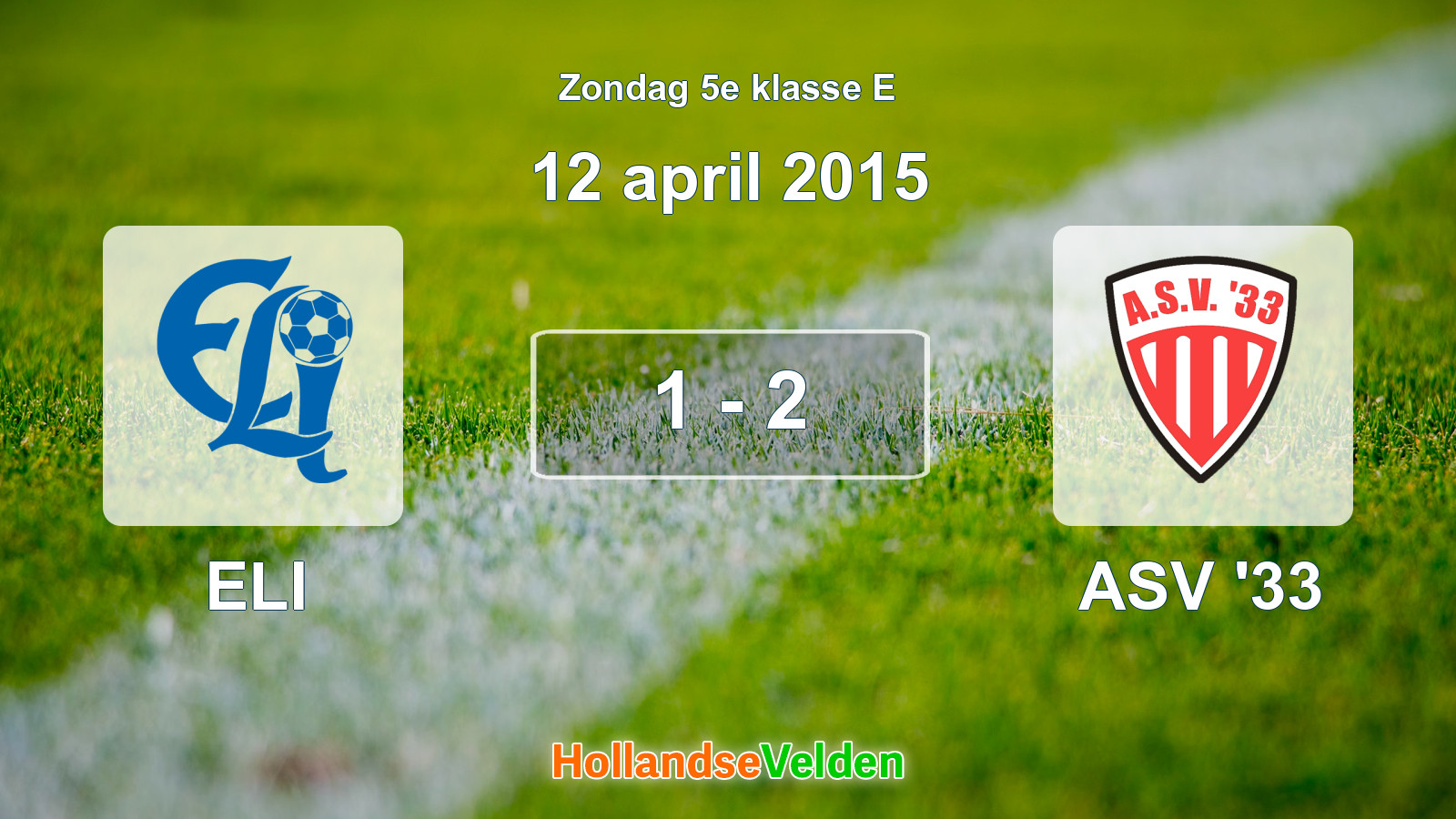 Gespeelde wedstrijd: ELI - ASV '33 1 - 2 (12 april 2015)