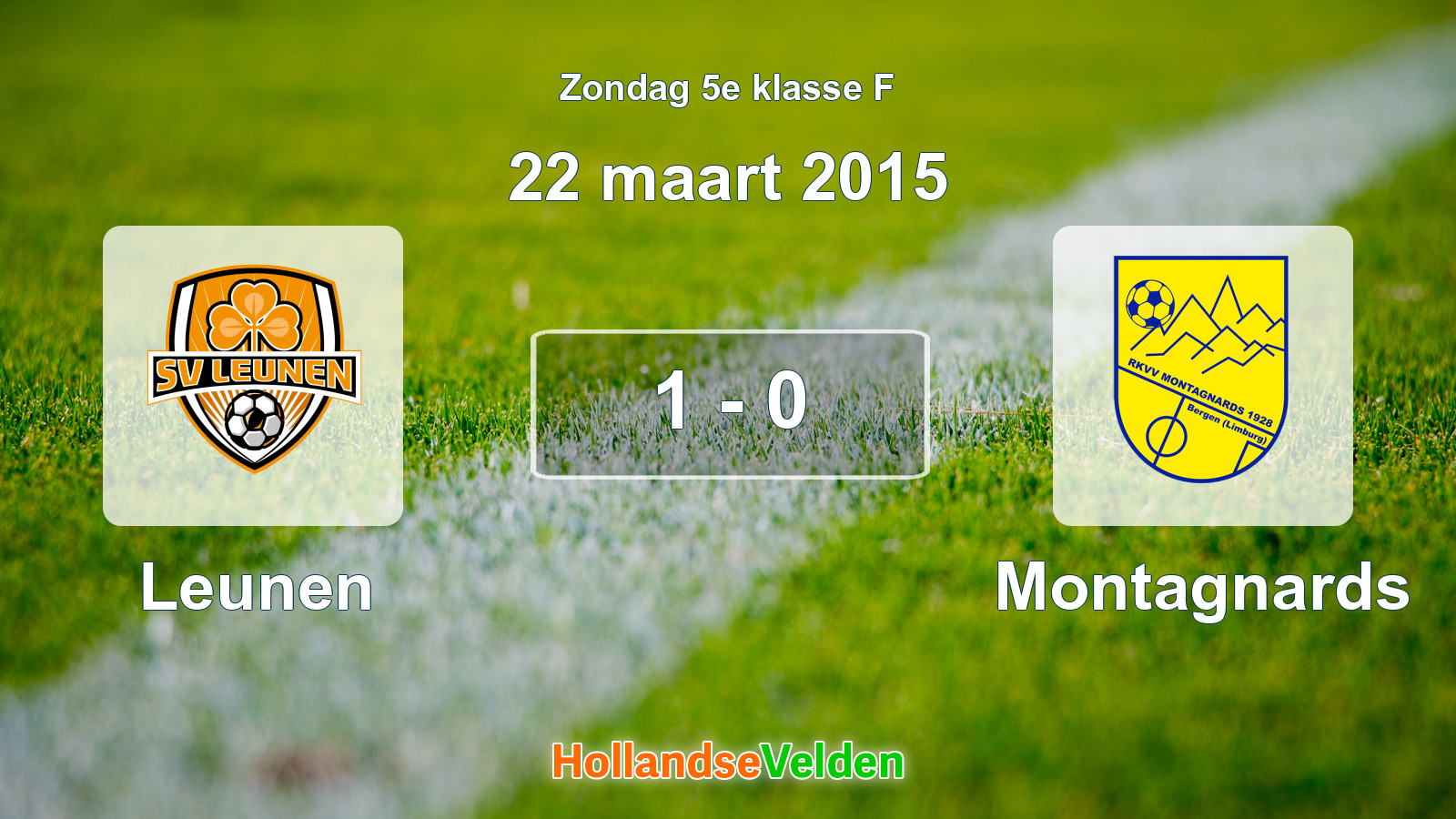 Gespeelde wedstrijd: Leunen - Montagnards 1 - 0 (22 maart 2015)