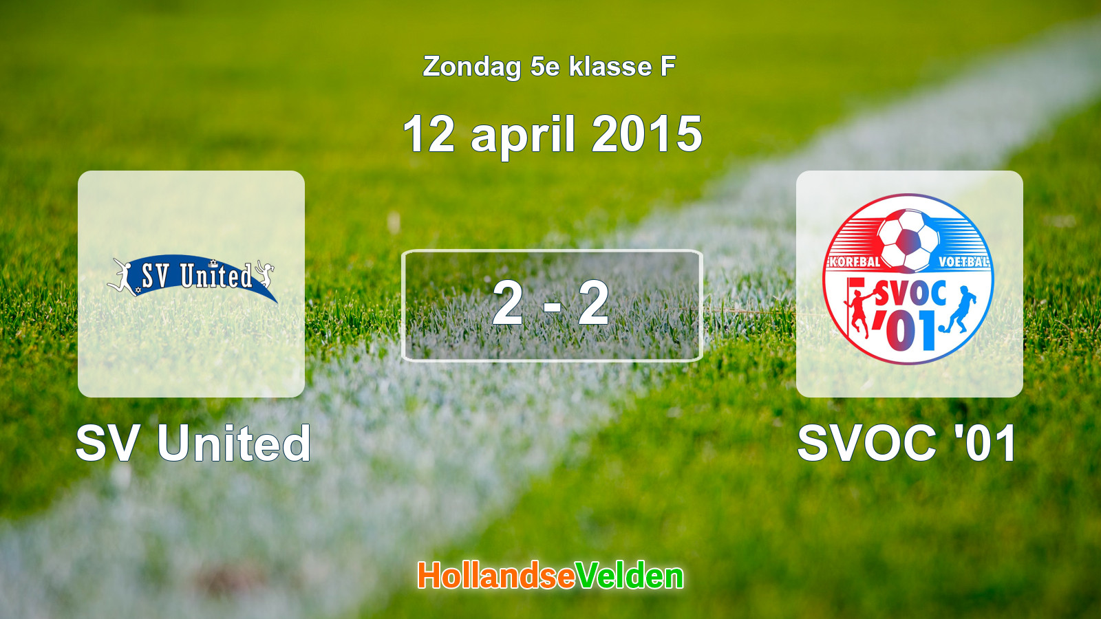Gespeelde wedstrijd: SV United - SVOC '01 2 - 2 (12 april 2015)