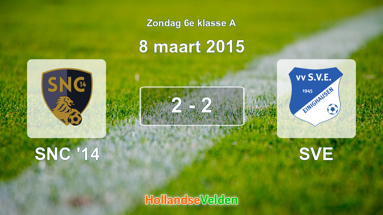 Gespeelde wedstrijd: SNC '14 - SVE 2 - 2 (8 maart 2015)