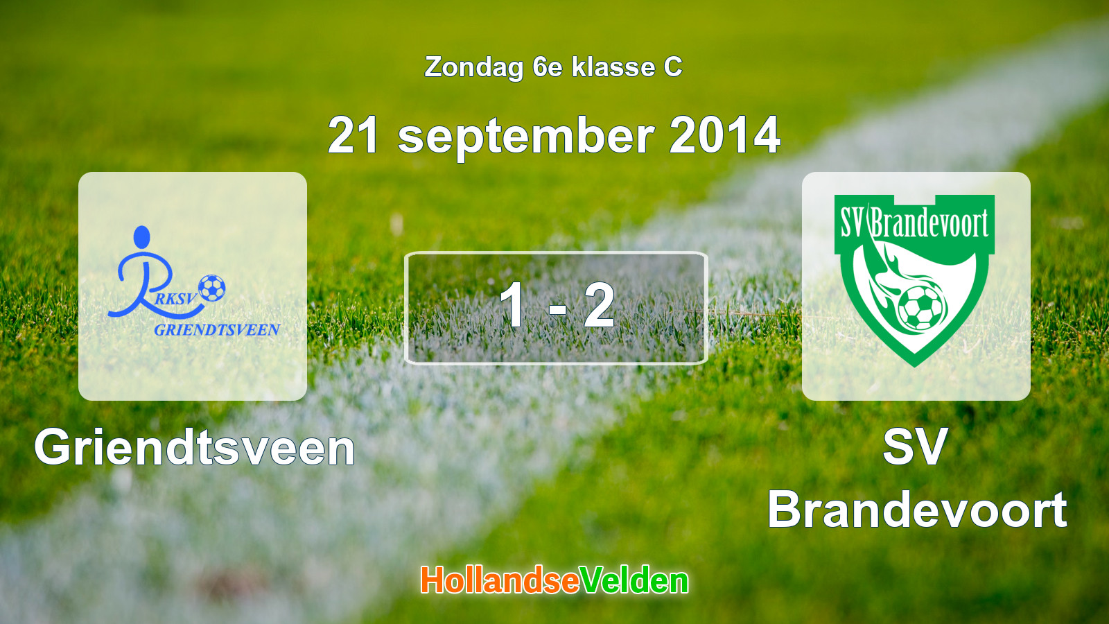 Gespeelde wedstrijd: Griendtsveen - SV Brandevoort 1 - 2 (21 september 2014)