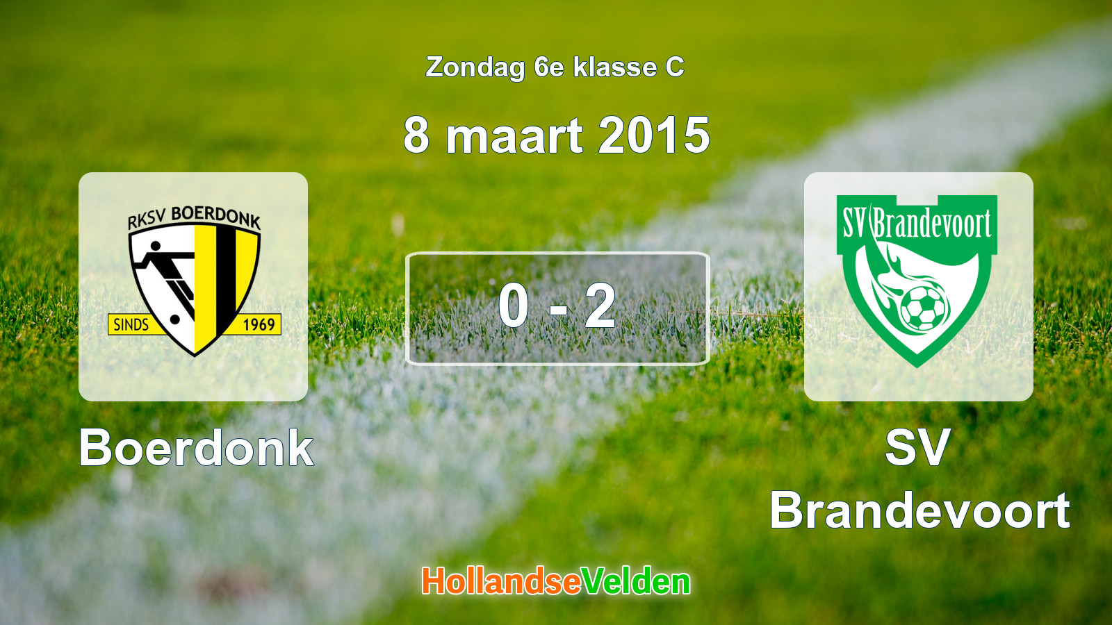 Gespeelde wedstrijd: Boerdonk - SV Brandevoort 0 - 2 (8 maart 2015)