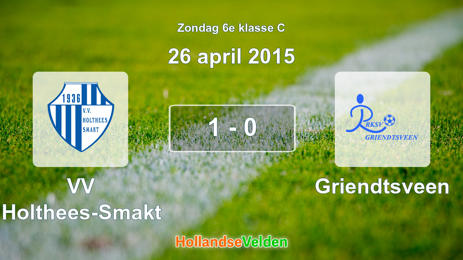 Gespeelde wedstrijd: VV Holthees-Smakt - Griendtsveen 1 - 0 (26 april 2015)